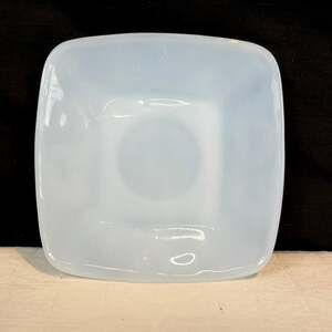 Vintage Fire King Glass Square Saucer Plate Charm Azur-ite Blue 5”